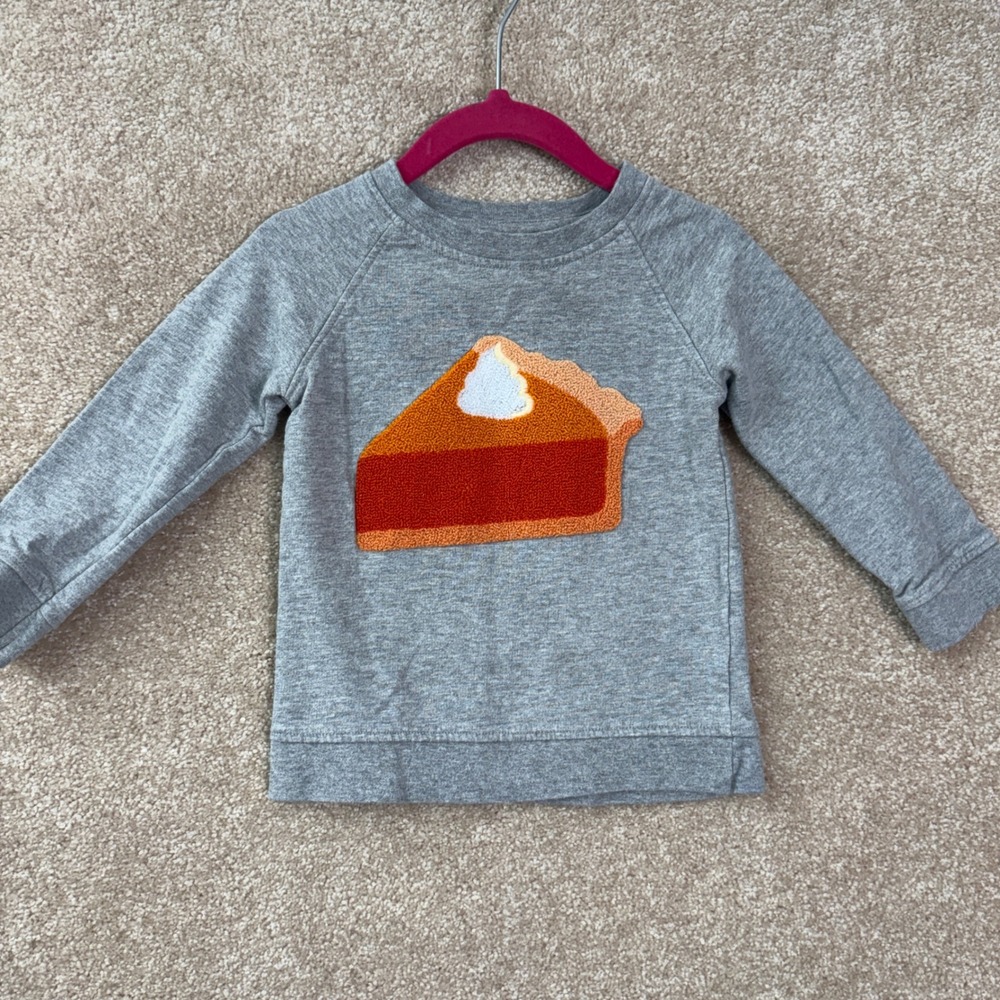MONICA + ANDY Sweatshirt Kid's 18M 24M Thanksgiving Pumpkin Pie Holiday